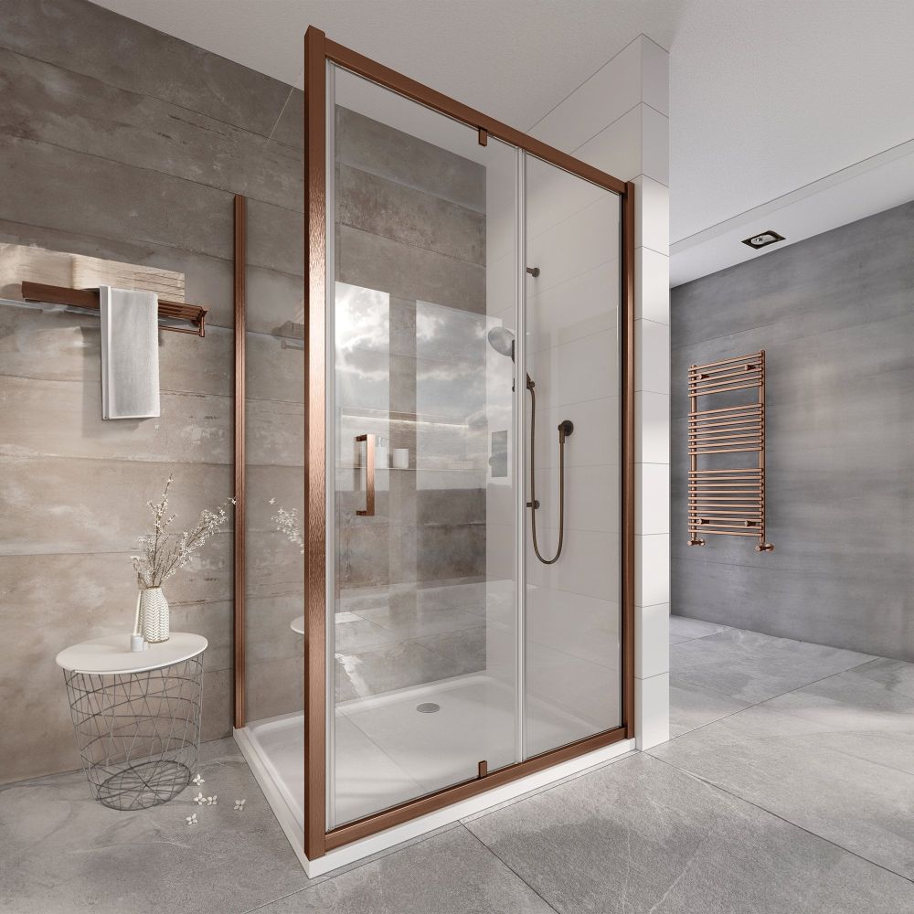 Fabio Brushed Bronze Shower Side Panel 800mm