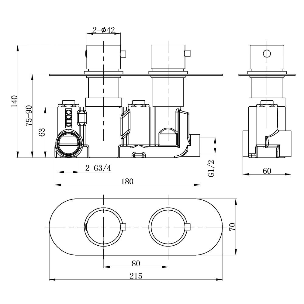 Elora Round Concealed Valve Spec Drawing