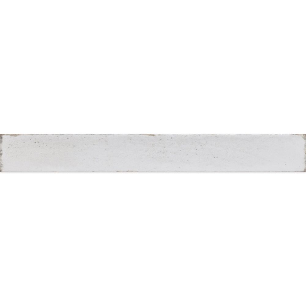 Capri White Gloss Ceramic Brick Tile - 400x50mm