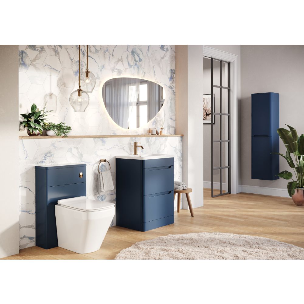 Floor Standing 800mm Vanity Unit in Royal Blue Roomset
