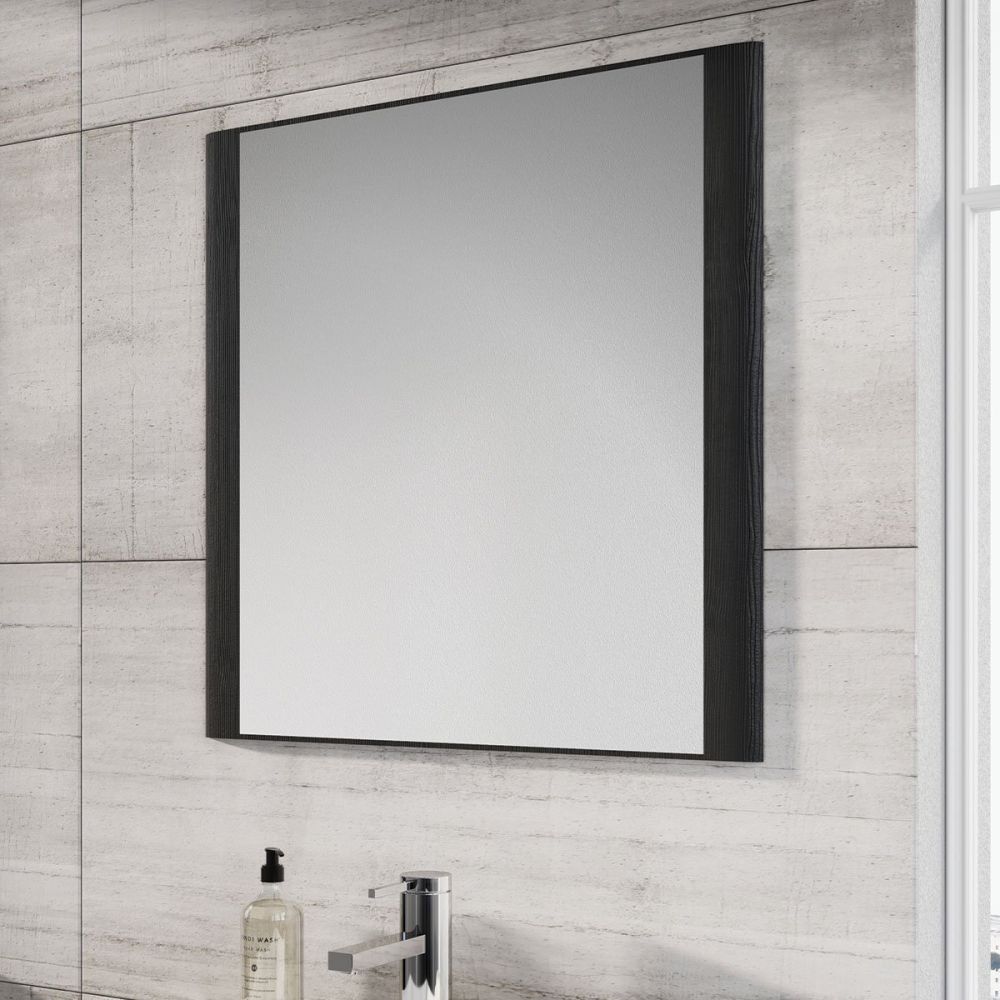 Esk Textured Black Frame Mirror 600x600mm