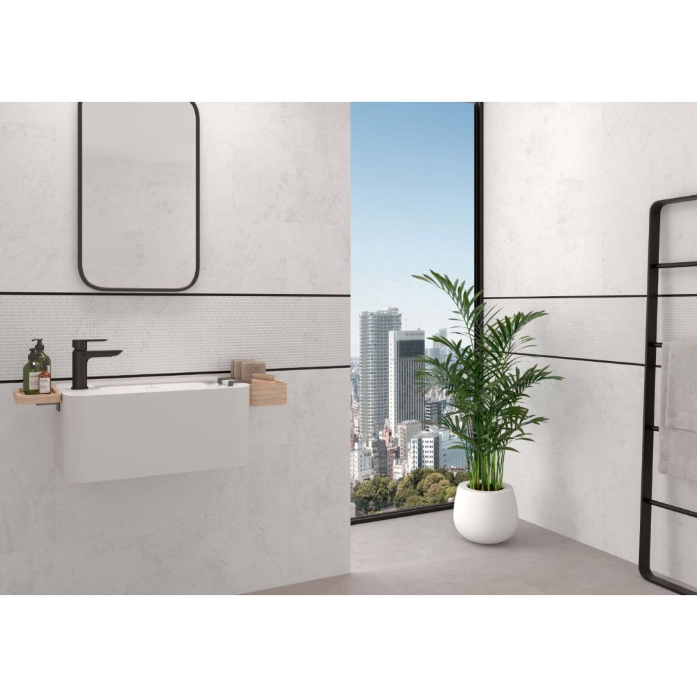 Donovan White Concrete Effect Porcelain Tile 600x1200mm