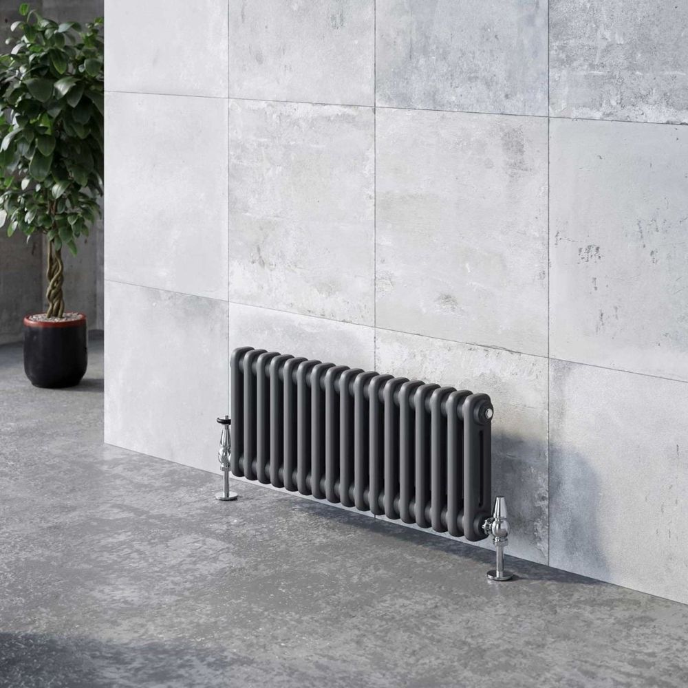 Upton Grey Double Horizontal Column Radiator 400x785mm