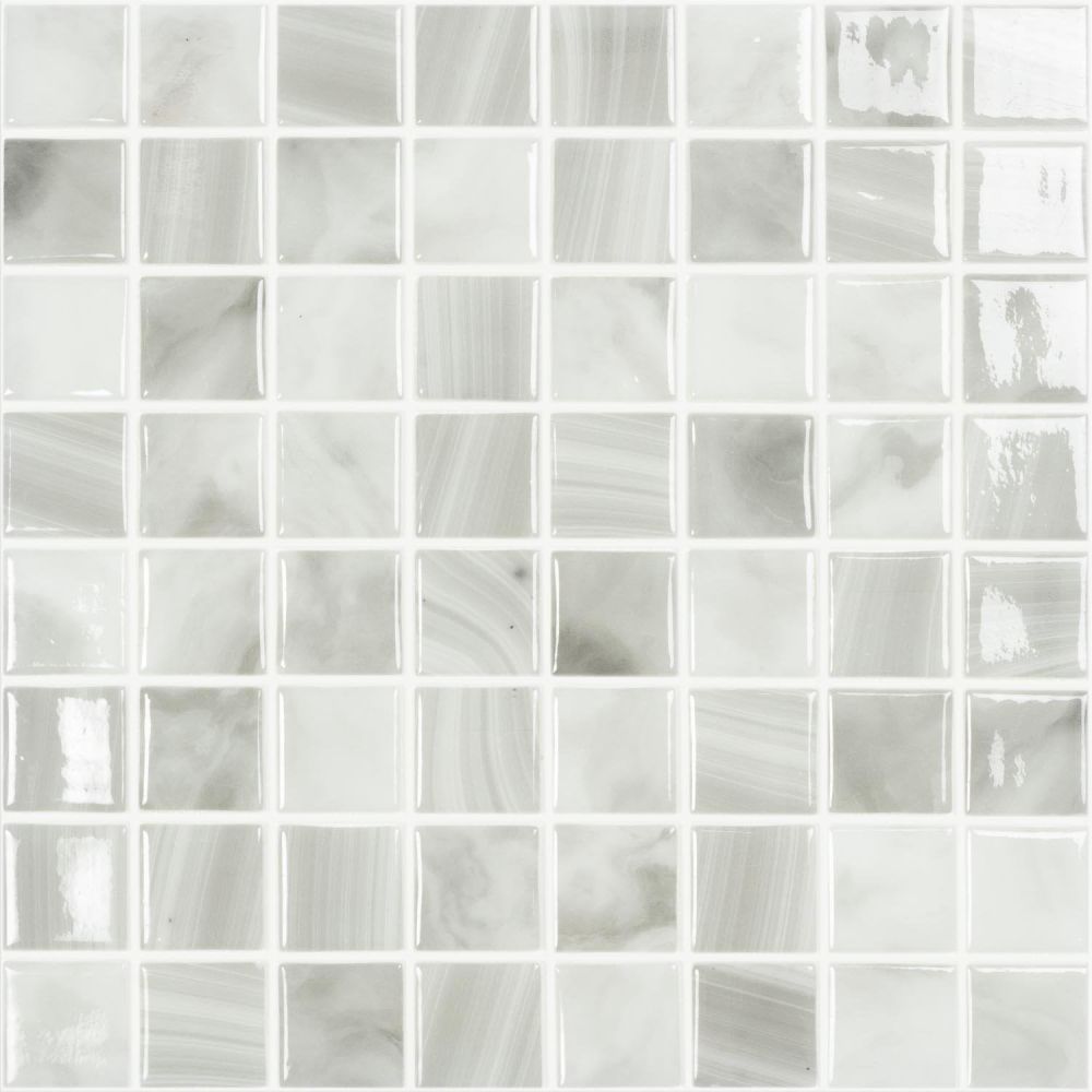 Pacific Pearl White Glass Mosaic Tile 315x315mm