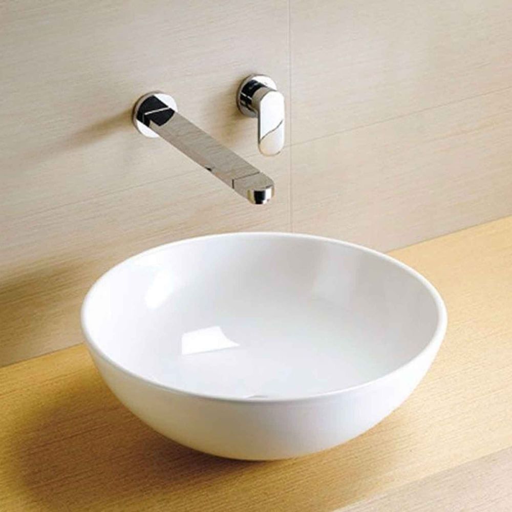 Sphere White Countertop Bowl Basin 420mm