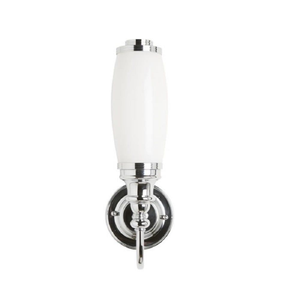 Burlington Ornate Light with Chrome Base & Tube Frosted Glass Shade