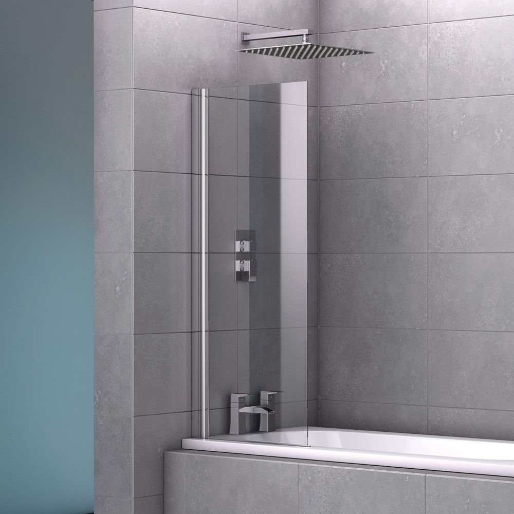 Glyn Chrome Single Frameless Bath Screen