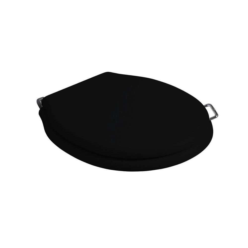 Laine Gloss Black Toilet Seat with Chrome Handle