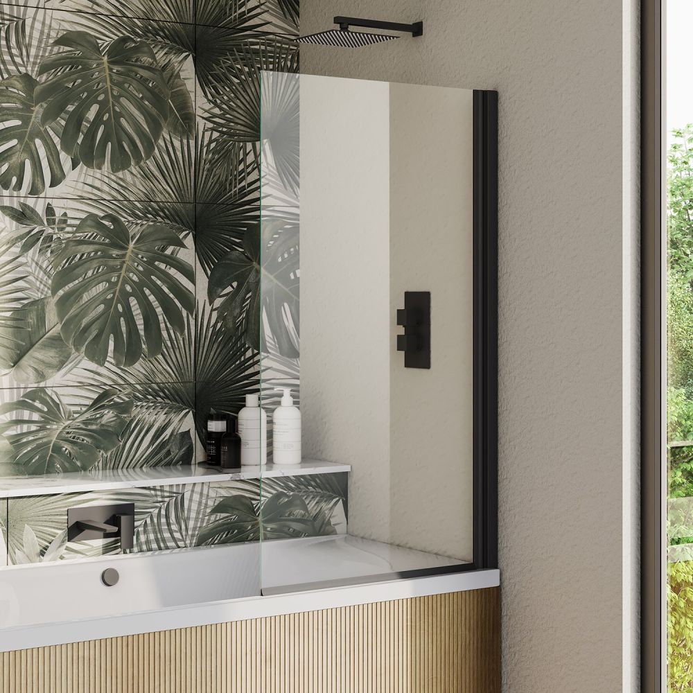 Moxby Black Pivot Single Bath Screen