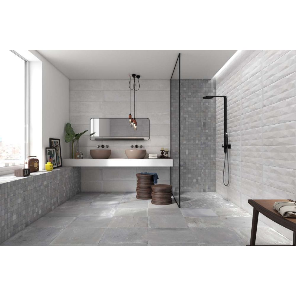 Fabrika White Cloud Plain Ceramic Tile 250x750mm