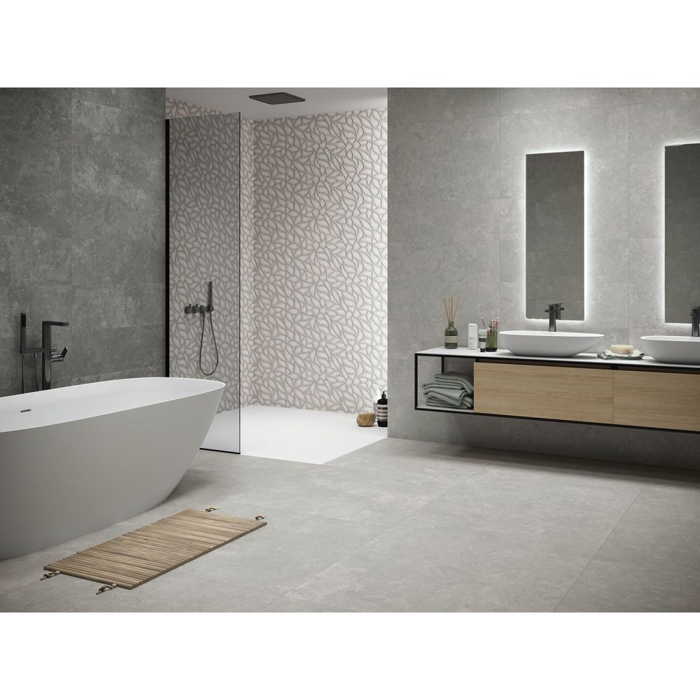Idris Gris Decor Ceramic Wall Tile 300x900mm