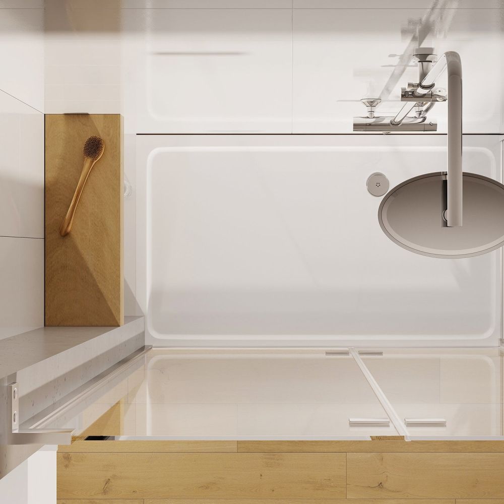 Lanka Chrome Hinged Shower Door