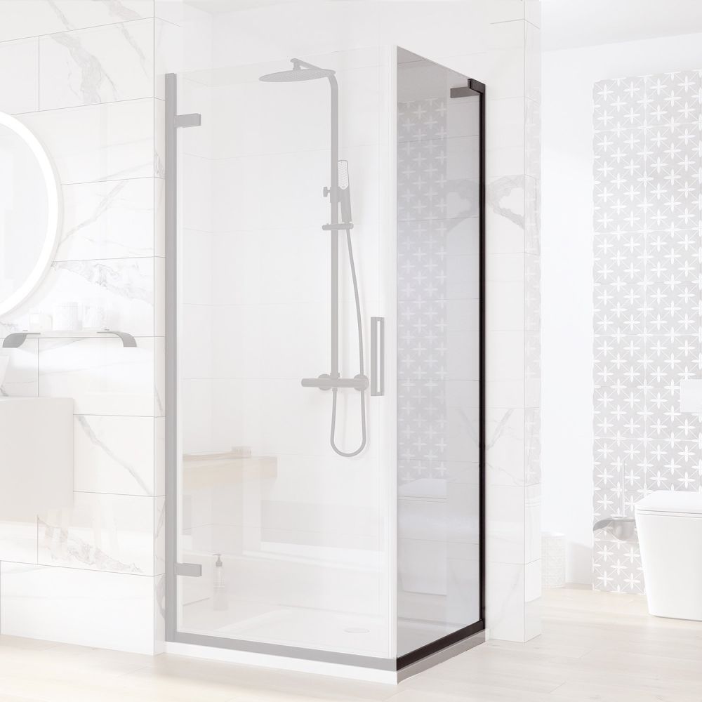 Lanka Matt Black Shower Side Panel