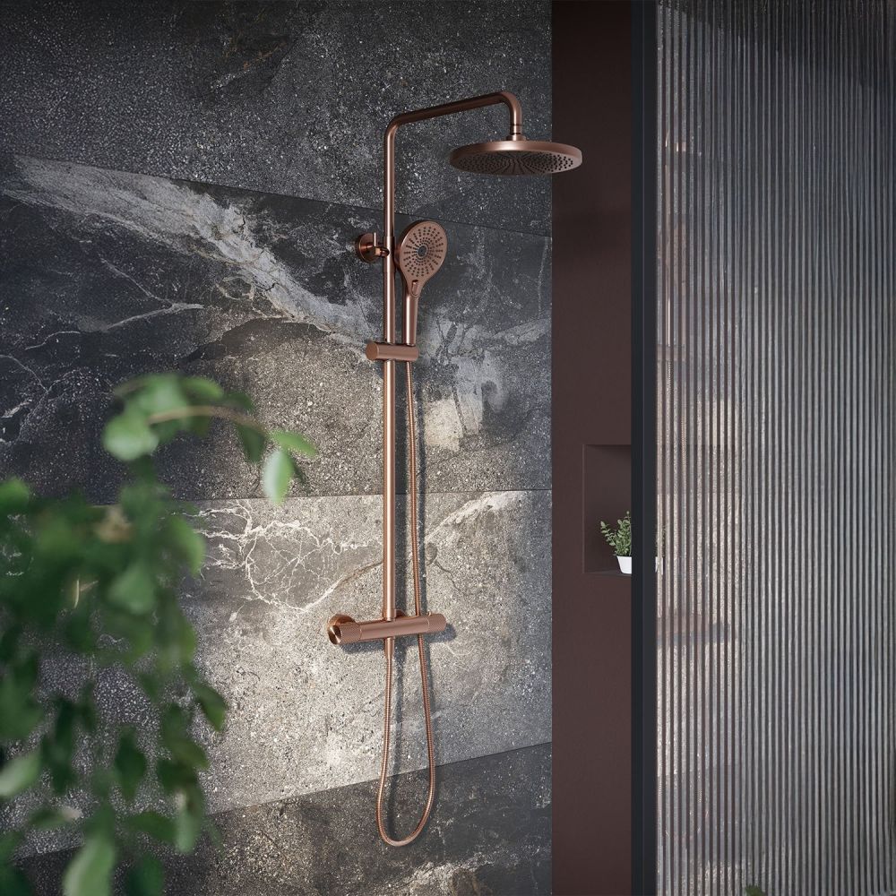 Moray Satin Bronze Thermostatic Shower Pack