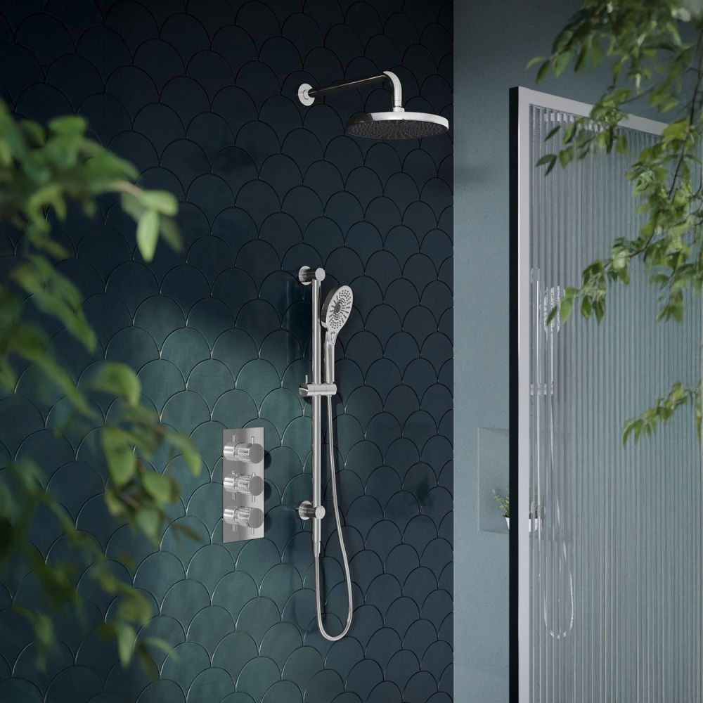 Moray Chrome Concealed Valve Dual Outlet Shower Pack Roomset