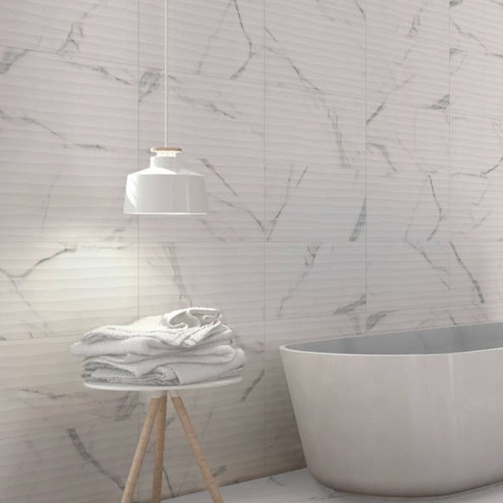Marble Blanco Line Semi-Lappato Ceramic Tile 200x500mm