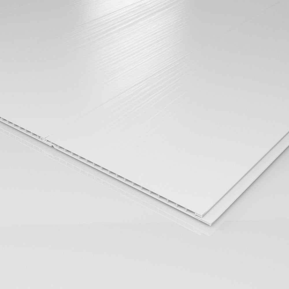 Atlantis Matt White Wood PVC Bathroom Wall & Ceiling Panels