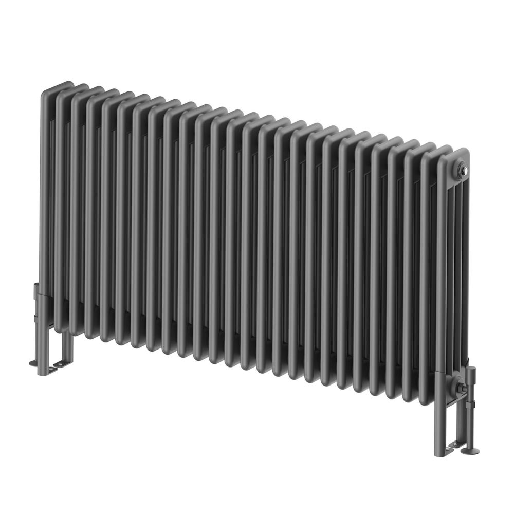 Grey Quadruple Horizontal Column Radiator - 600x1190mm