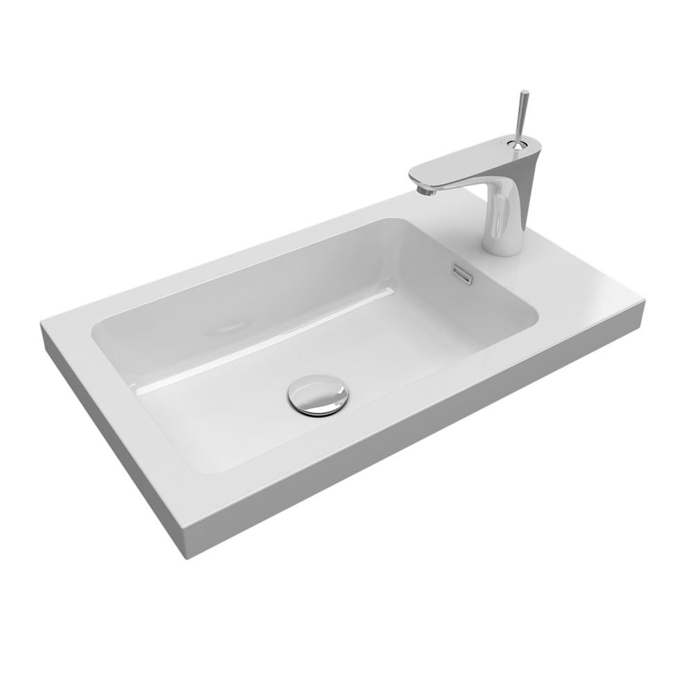 Odion Metallic Wall Hung Cloakroom Vanity Unit with Resin Basin 545mm