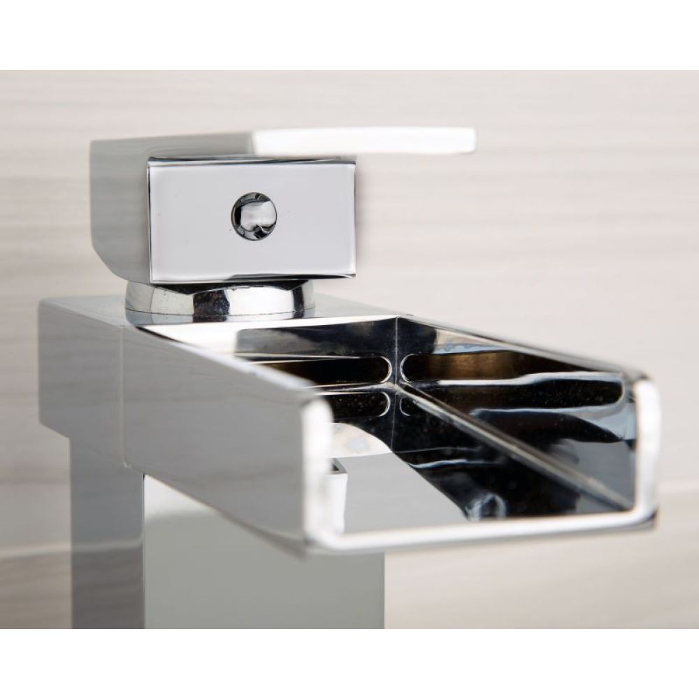 Cairo Chrome Waterfall Basin Mixer Tap - Lifestyle image 3