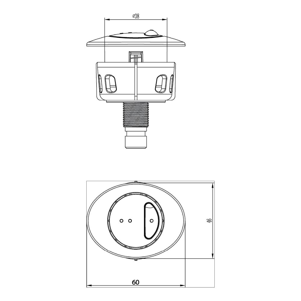 Apache Oval Dual Flush Button for Concealed Cistern Spec Drawing
