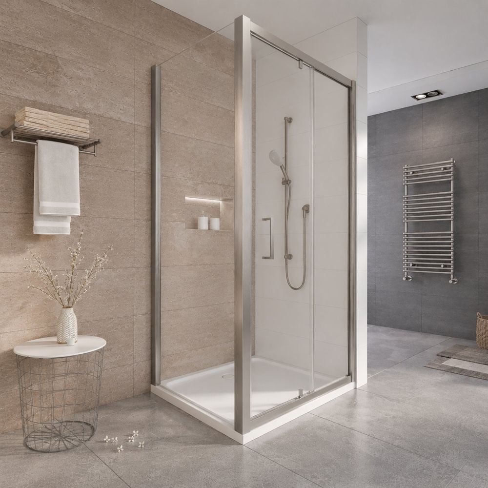 Fabio Brushed Nickel Shower Side Panel