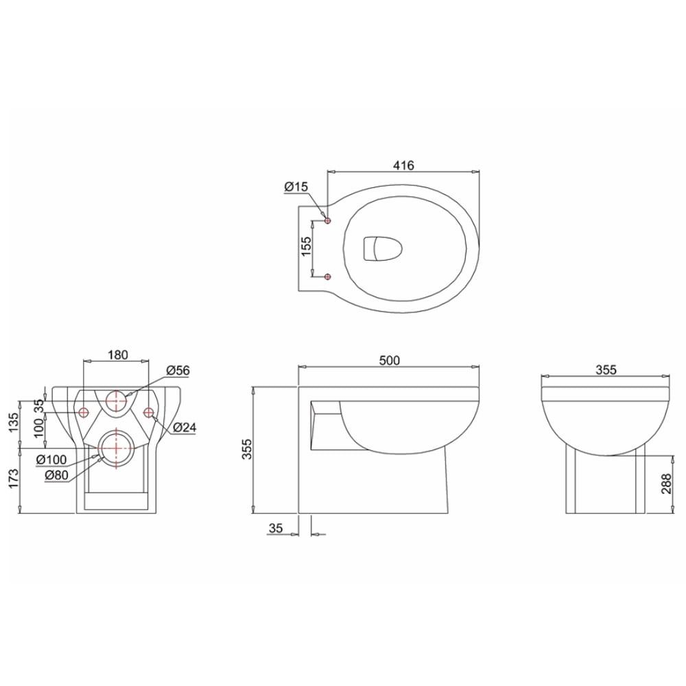 Burlington Traditional Wall Hung Toilet