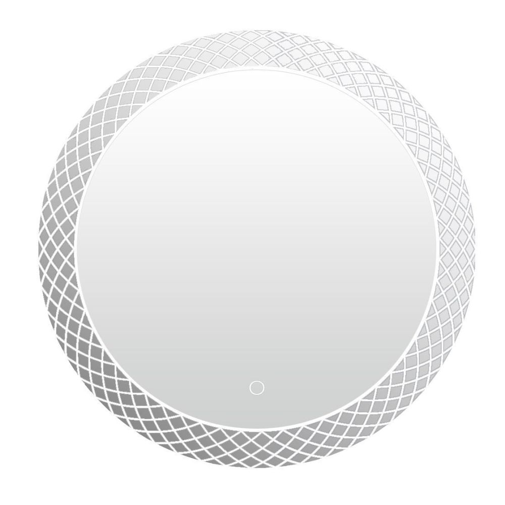 Crystal Round Circle Illuminated LED Heated Bathroom Mirror 600x600mm