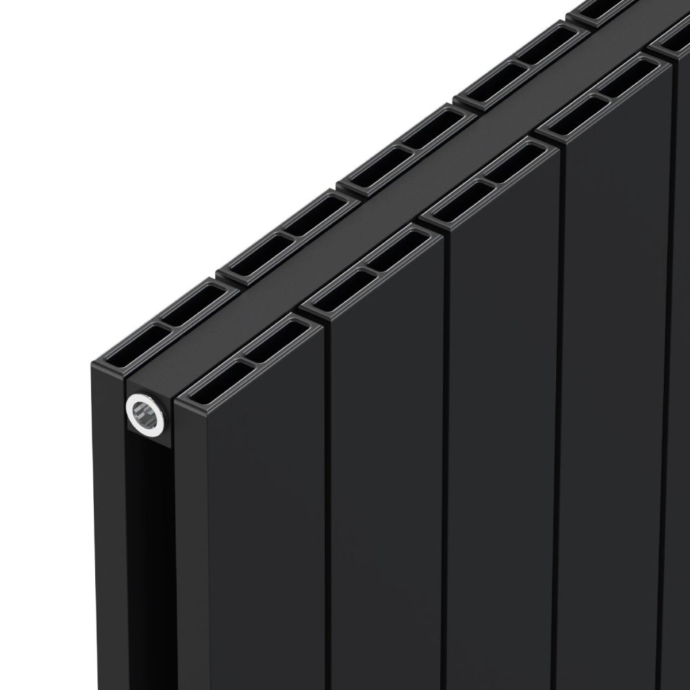 Tesoro Black Textured Double Reversible Aluminium Radiator 600x1235mm