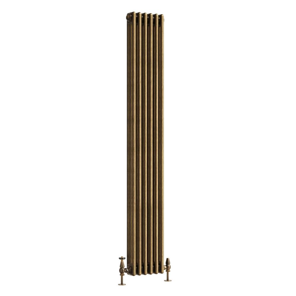 Clement Antique Brass Triple Vertical Column Radiator - 1800x290mm