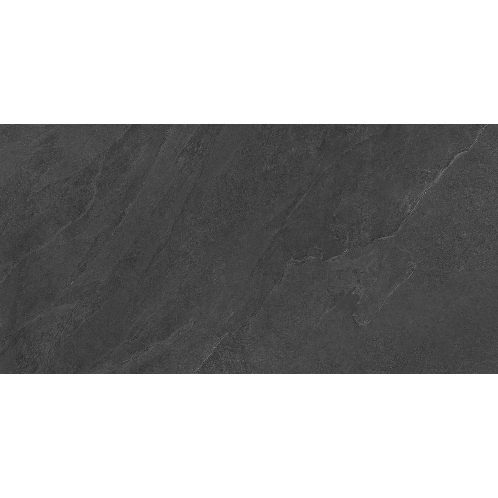 Angelo Black Stone Effect Porcelain Tile 298x598mm
