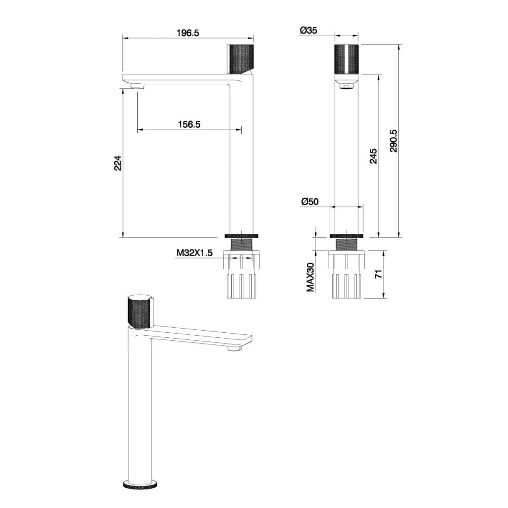 Coach Chrome Tall Basin Mixer Tap
