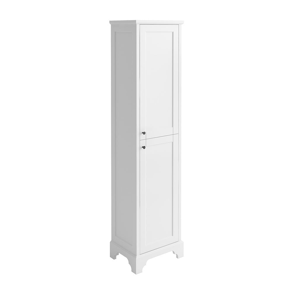 traditional matt white floor standing tall storage unit