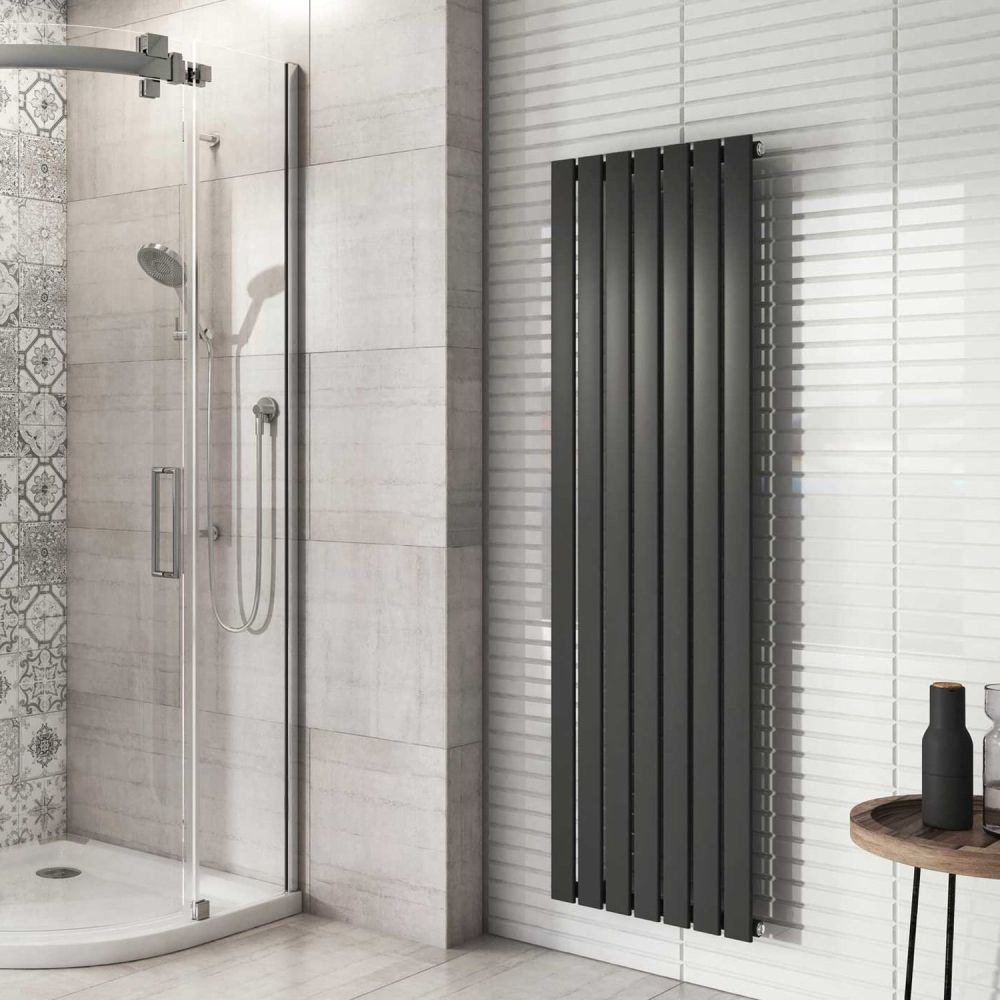 Perth Grey Single Vertical Flat Panel Radiator 1600x475mm