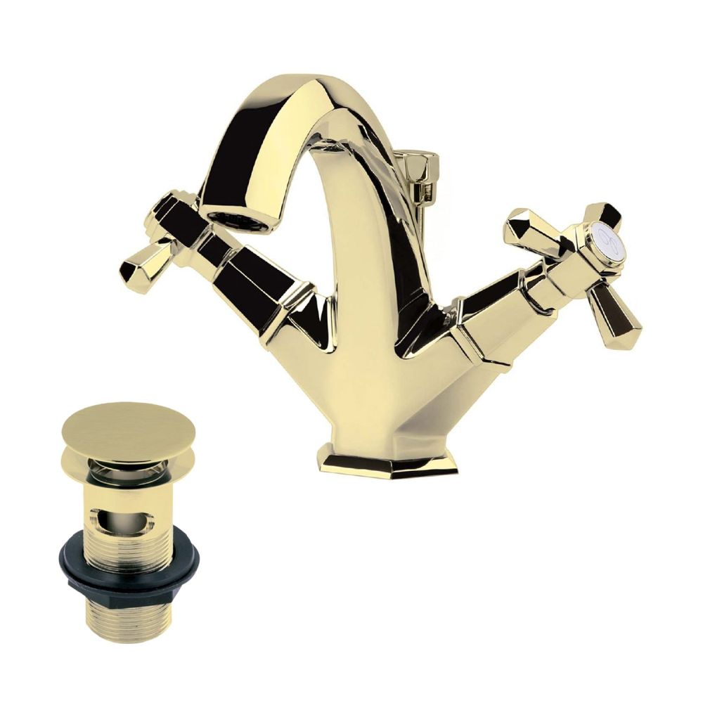 Adonis Gold Basin Mono Traditional Tap & Waste
