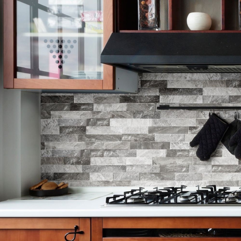 Odessa Grey Brick Effect Porcelain Tile 80x442mm