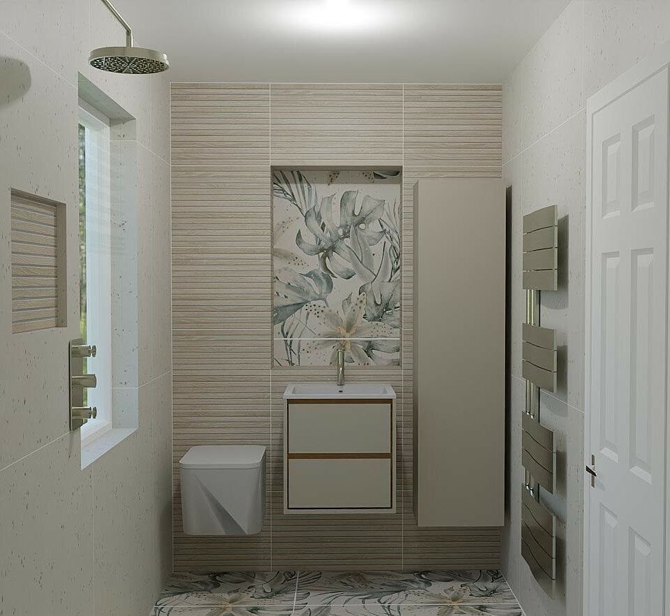 3D Design created to show bathroom design at Portsmouth Easy Bathrooms