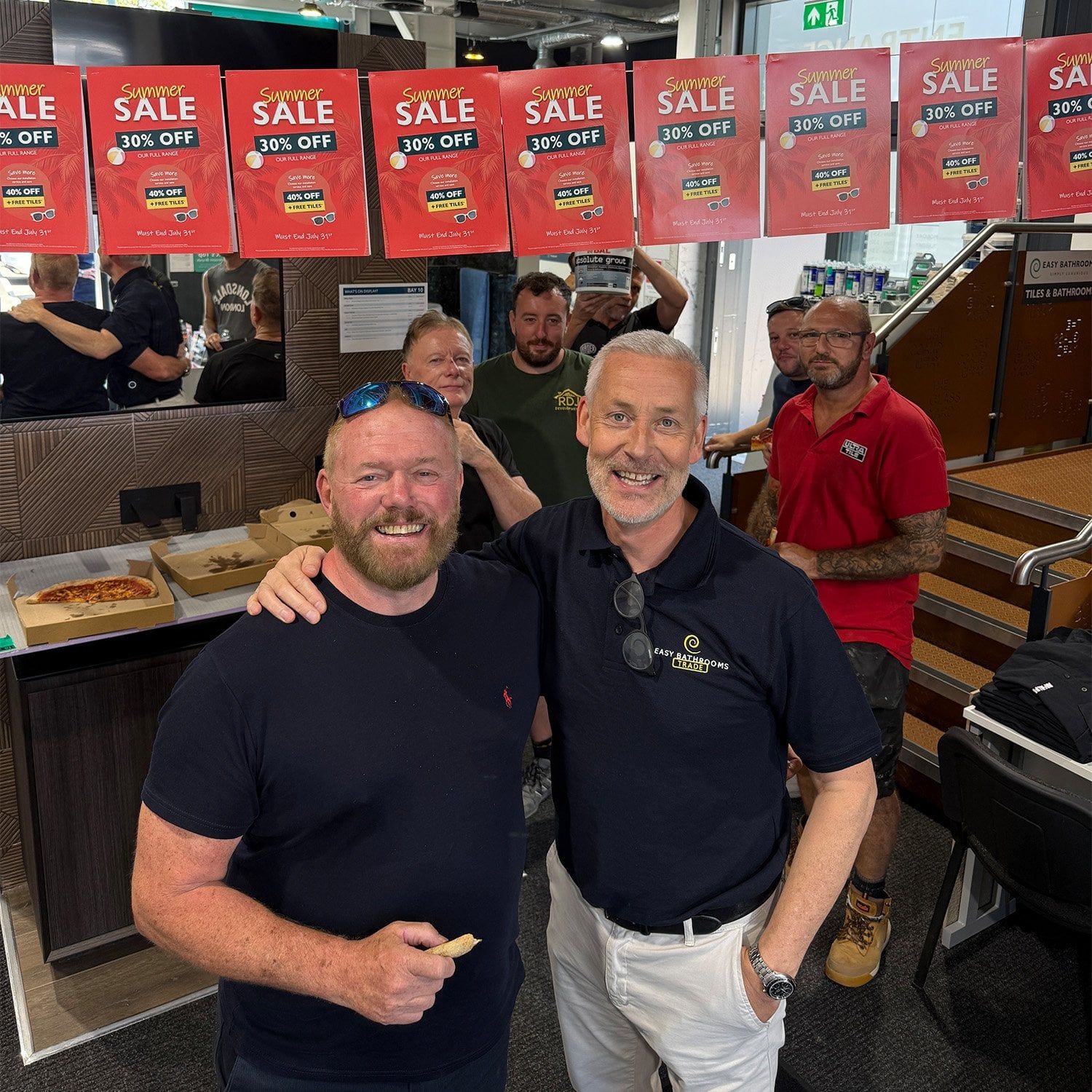 Local installers and members of the Easy Bathrooms Trade team enjoying the Chesterfield showroom trade day.