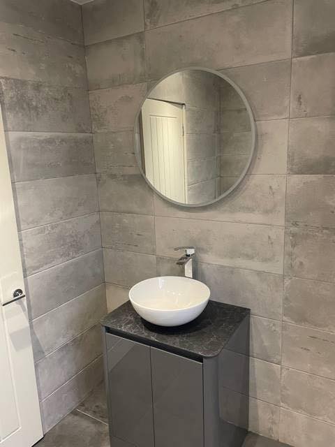 Callerton Grey Floor Standing Vanity Unit with Slate Worktop
