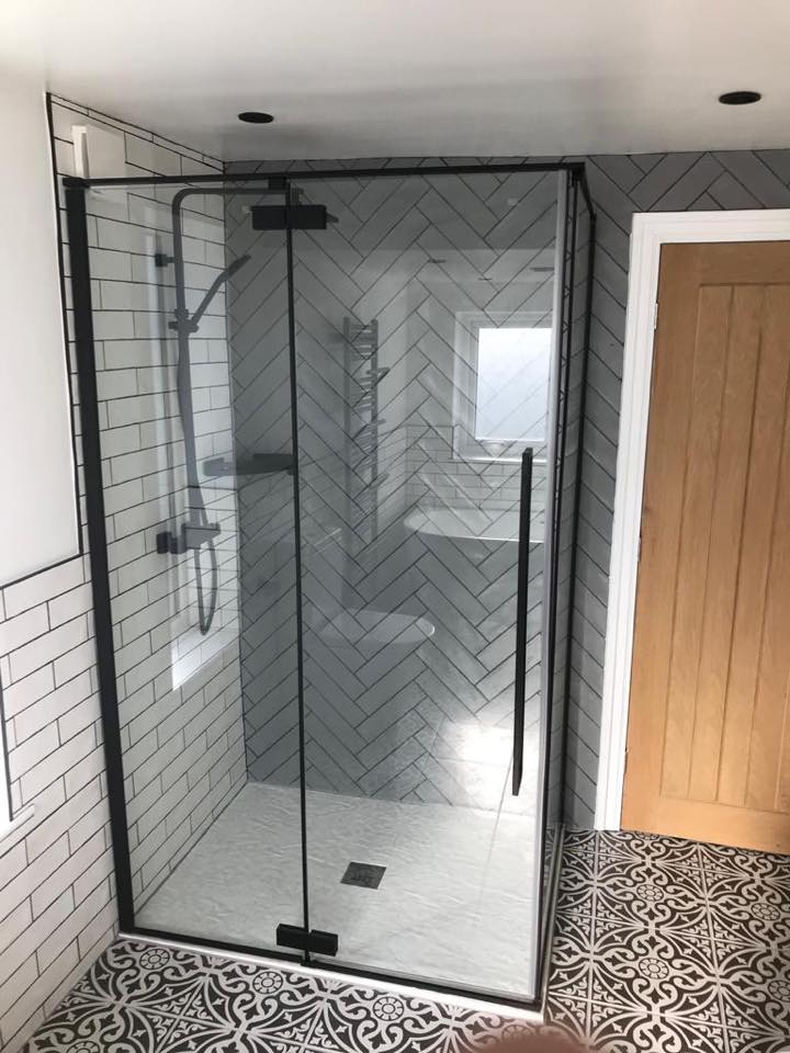 Taylor Black Hinged Shower Door