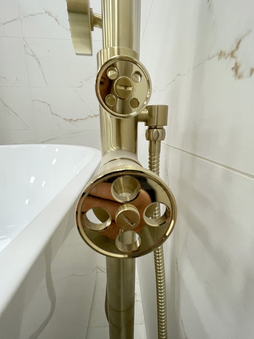 Urban Brushed Gold Freestanding Bath Shower Mixer Tap