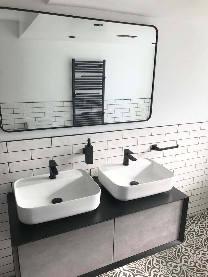Devlin Black & Concrete Double Vanity Unit