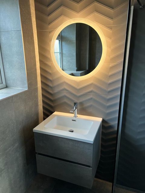 Lakehouse Blue Chevron Ceramic Tile