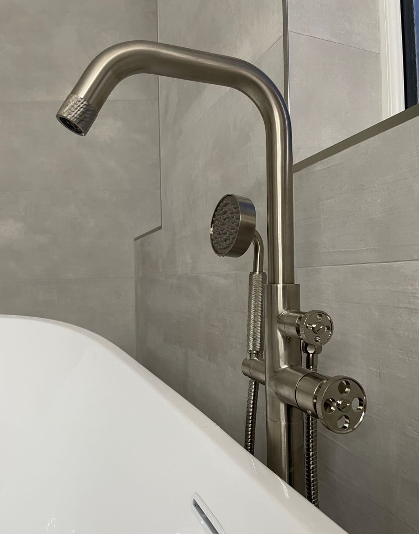 Urban Brushed Nickel Freestanding Bath Shower Mixer Tap