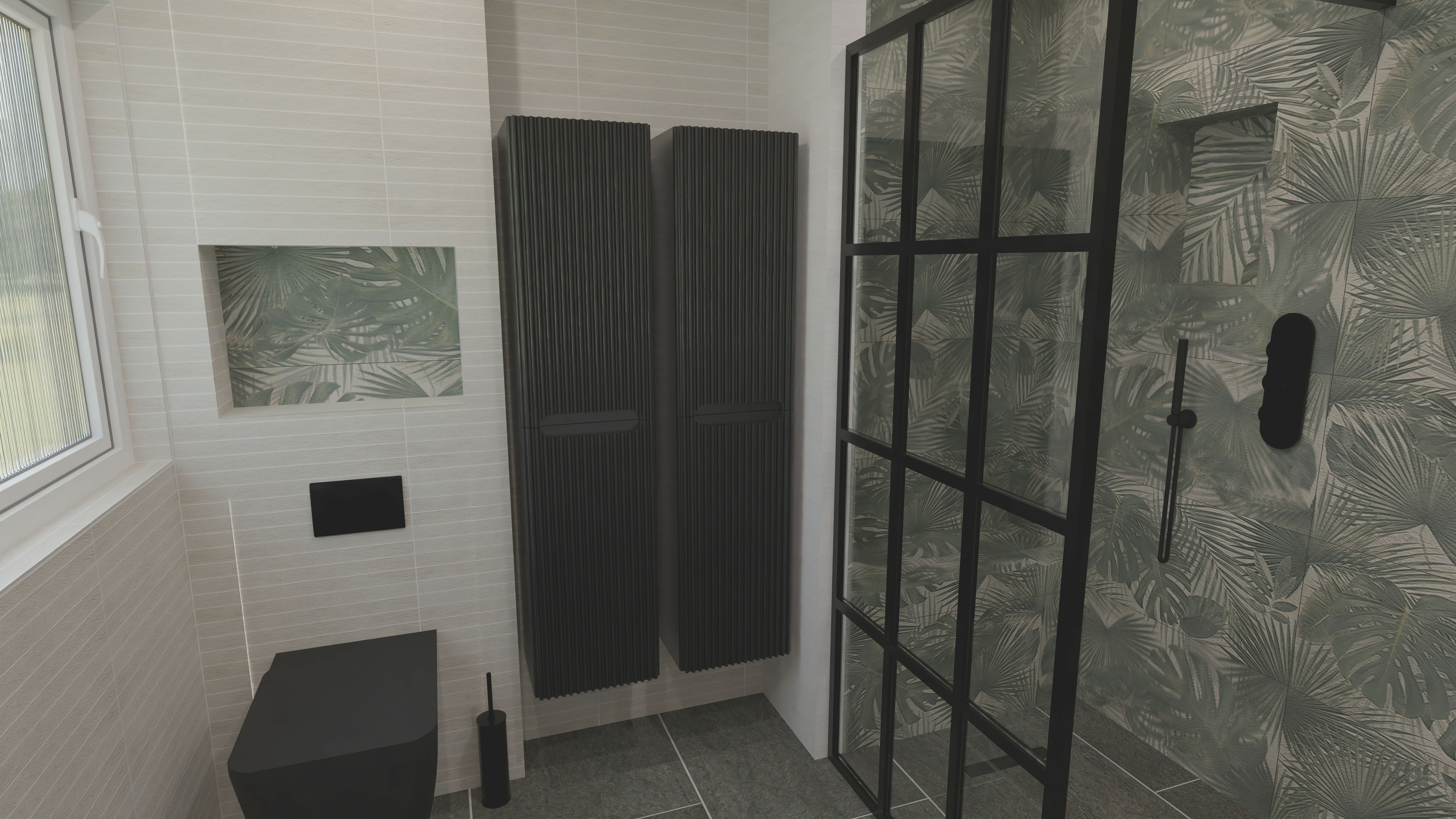 Walk-in shower area in a completed accessible bathroom supplied by Easy Bathrooms Lincoln.