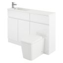 Hudson Gloss White Combination Vanity Basin & WC Unit 1200mm