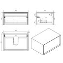 Devlin White & Oak Wall Hung Vanity Unit 800mm