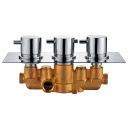 Double Outlet Round Concealed Shower Valve