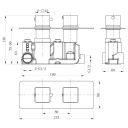 Liva Dual Outlet Square Concealed Valve Spec Drawing