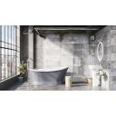Hoff Matt Grey Industrial Freestanding Acrylic Bath 1676x780mm - roomset 3